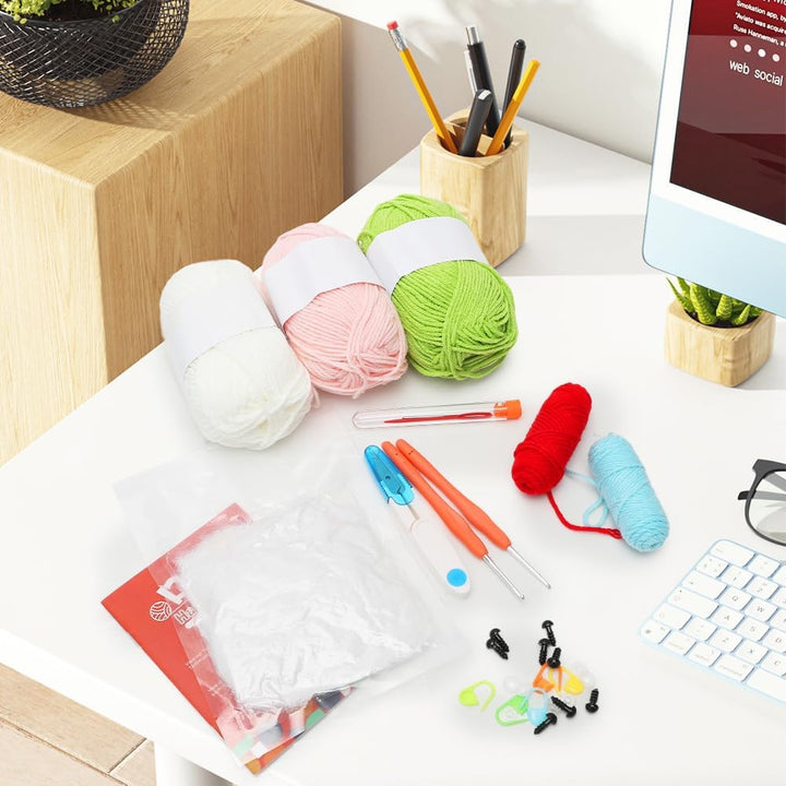 Tutamaz Häkelset für Anfänger,Häkel-Starter-Kits,Tiere Häkeln Set Crochet Kit mit Video Anleitung Hä