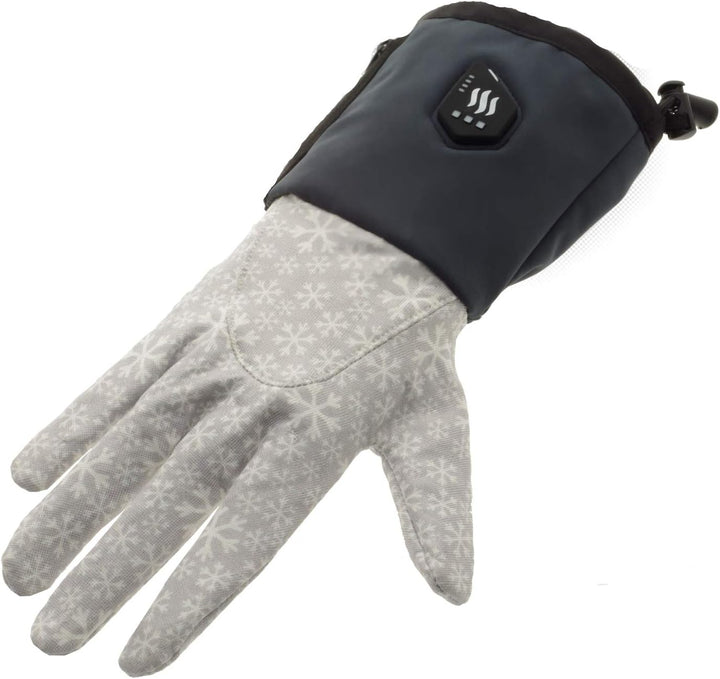 Glovii GEG Akku Beheizte Thermoaktive Universal Handschuhe, Grössen S-M, L-XL, Hellgrau-Schwarz, Sch