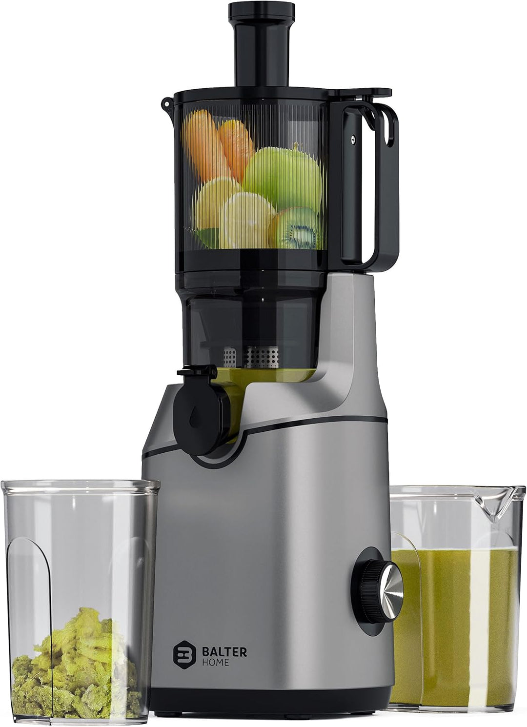 Balter Entsafter Slow Juicer, Grosse 108MM Öffnung, 250 Watt, Entsafter für Gemüse und Obst, Früchte