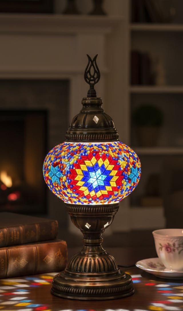 DEMMEX Türkisches Mosaiklampen-Set zum Selbermachen, komplettes Kunst- und Handwerks-Geschenkset für