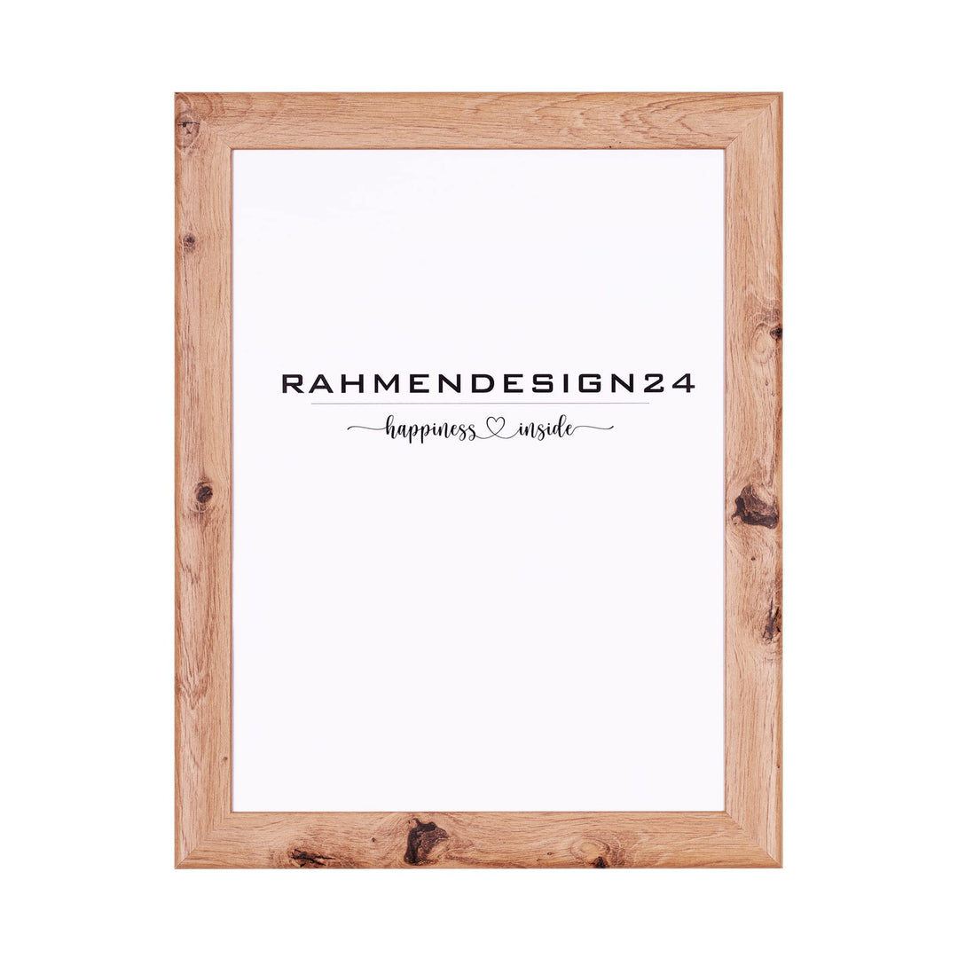 Rahmendesign24 Bilderrahmen Fiona 40x60 (POSTERFORMAT) Eiche Natur Fotorahmen, Wechselrahmen, Poster