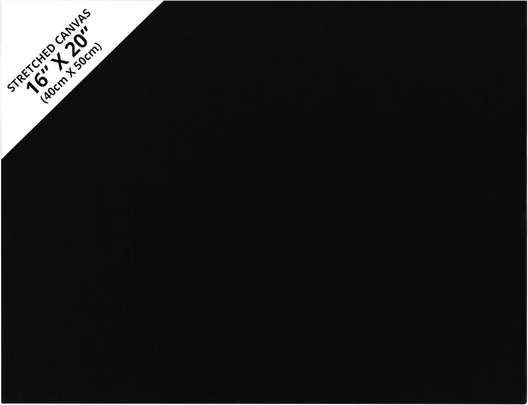 Belle Vous 4 Stk Leere Schwarze Leinwände zum Bemalen - 40 x 50 cm - Vorgespannte Grosse Leinwand -