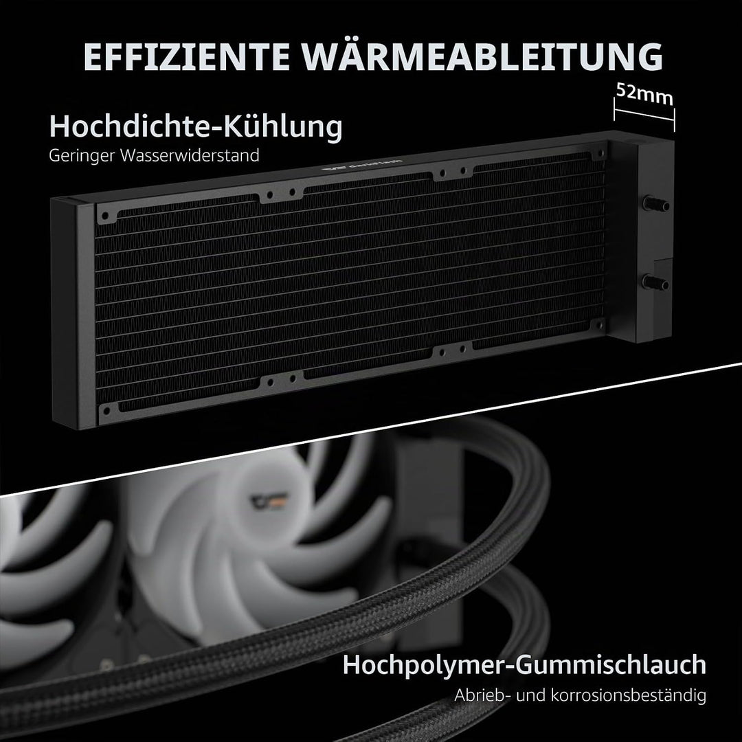 darkFlash DNA360A AIO CPU-Flüssigkeitskühler, Hochleistungspumpe, ARGB-Sync, PWM-Lüfter, mit Anpassb