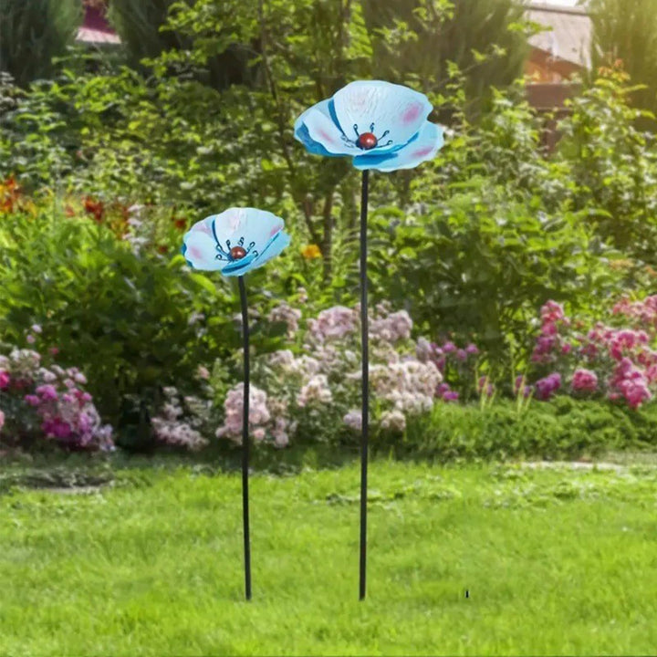 2 Stück Vogeltränke, 90-65cm Gartenstecker Metall Gartendeko, Vogeltränke Stehend Insektentränke für