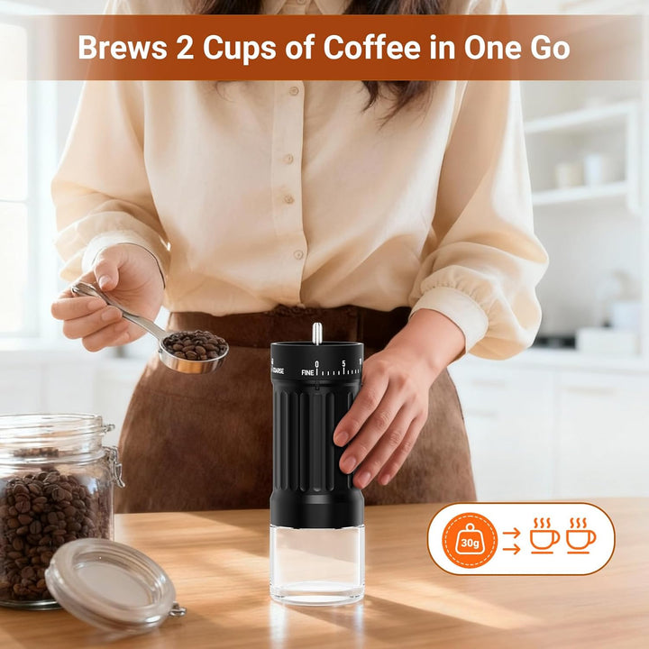 Kaffeemühle Manuell mit Keramischem Mahlwerk, 40 Präzise Einstellbare Mahlgrade für French Press, Po