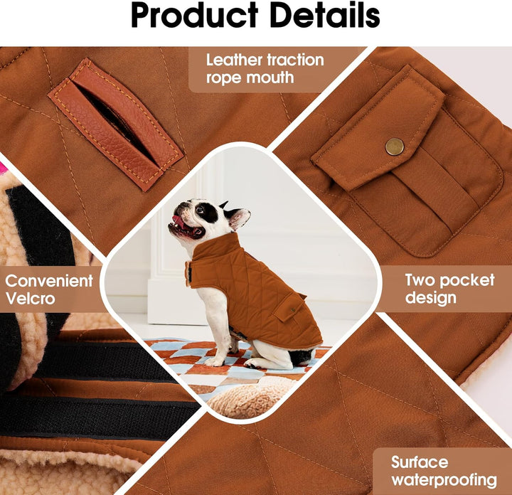 CITÉTOILE Wintermantel Hundemantel, Warme Winterjacken mit Fleece für Hunde,Hundejacke Hundekleidung