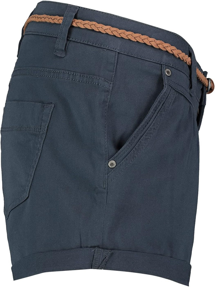 Sublevel Damen Kurze Hose Stretch-Shorts mit Flecht-Gürtel S Dark-blue, S Dark-blue