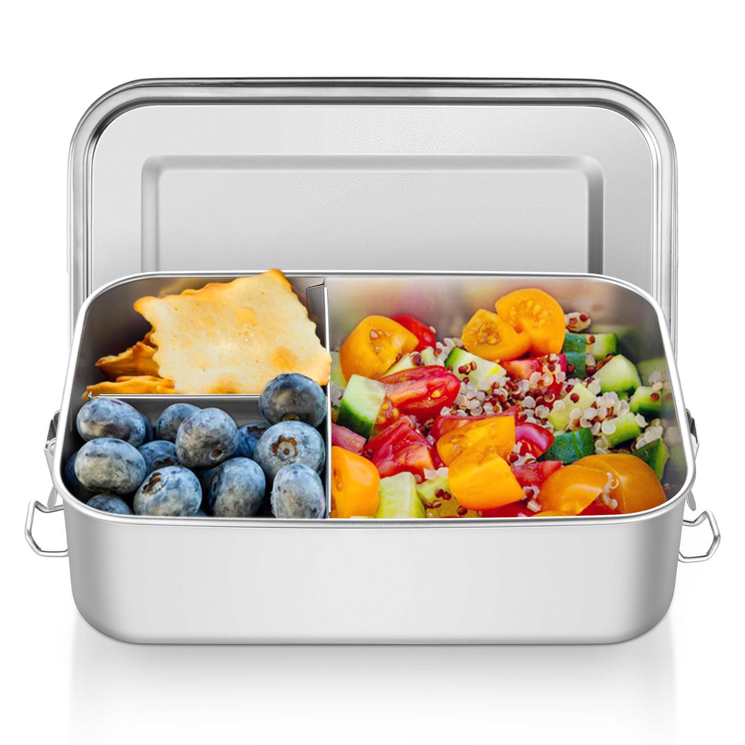 HaWare Brotdose mit Fächern, 1400ml Edelstahl Bento Box Lunchbox für Kinder & Erwachsene, Auslaufsic