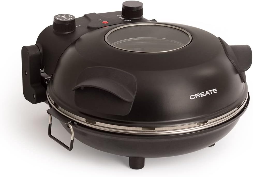 CREATE/PIZZAMAKER/Elektrische steen pizzaoven Schwarz/Twee kookniveaus,Snel en krachtig,Praktisch en