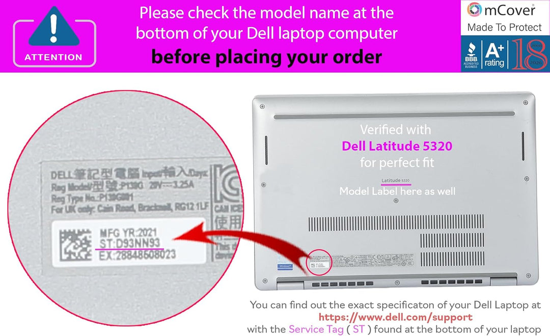 mCover Nur kompatibel mit 2021 ~ 2022 13,3 Zoll Dell Latitude 5320 5330 2-in-1 Windows Laptop Notebo