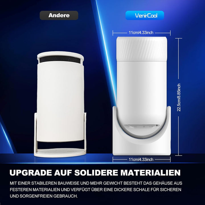 Mini Beamer mit WLAN 6 & Bluetooth 5.0, VenirCool P2 Tragbarer Projektor 13000L, 4K Unterstützung, E