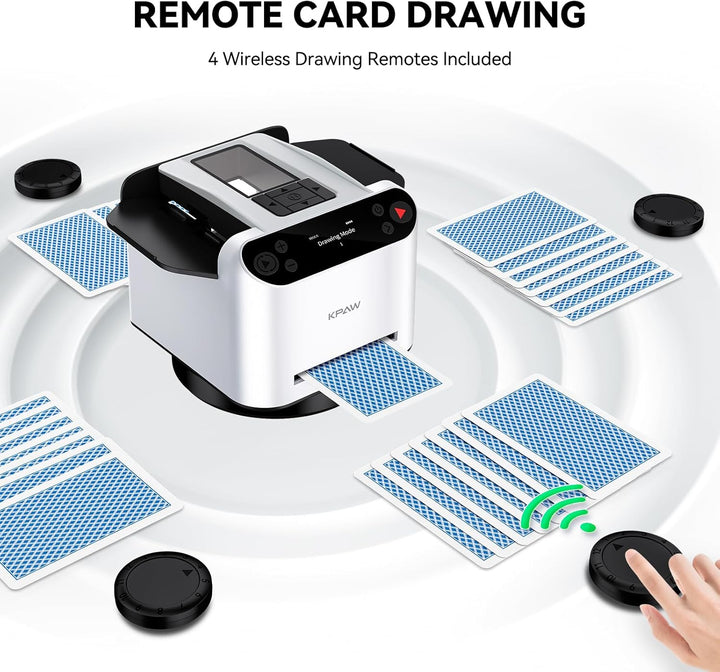 Kartenmischmaschine mit Austeilen, 360° Drehung für 1–2 Decks, mit 4 Fernbedienungen, Automatischer