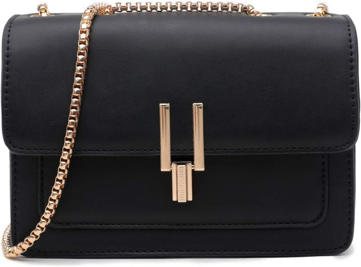 Umhängetasche Damen Leder Kette Schulterriemen Designer Color-Blocking Mode Handtasche, Tasche Schul