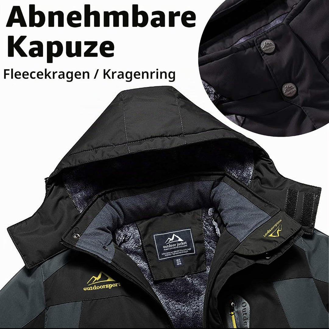 MAGCOMSEN Herren Winter Fleecejacke Warme Gefüttert Skijacke Outdoor Winddicht Wasserdicht Jacke Ver