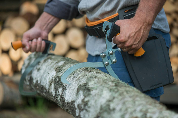 Fiskars Hebehaken zur Holzbearbeitung, Inklusive Köcher, Schwarz/Orange, WoodXpert, 1003624, Hebehak