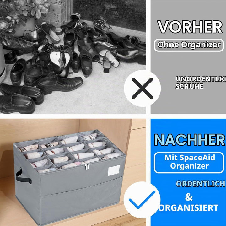 Schuhorganizer für Closet, Passt 16 Paare, grosse Schuhschrank, Schuhbox mit Durchsichtigem Deckel,