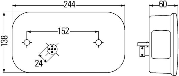 HELLA - Heckleuchte - Glühlampe - 12V - Anbau/geschraubt - Lichtscheibenfarbe: rot/gelb - Stecker: R