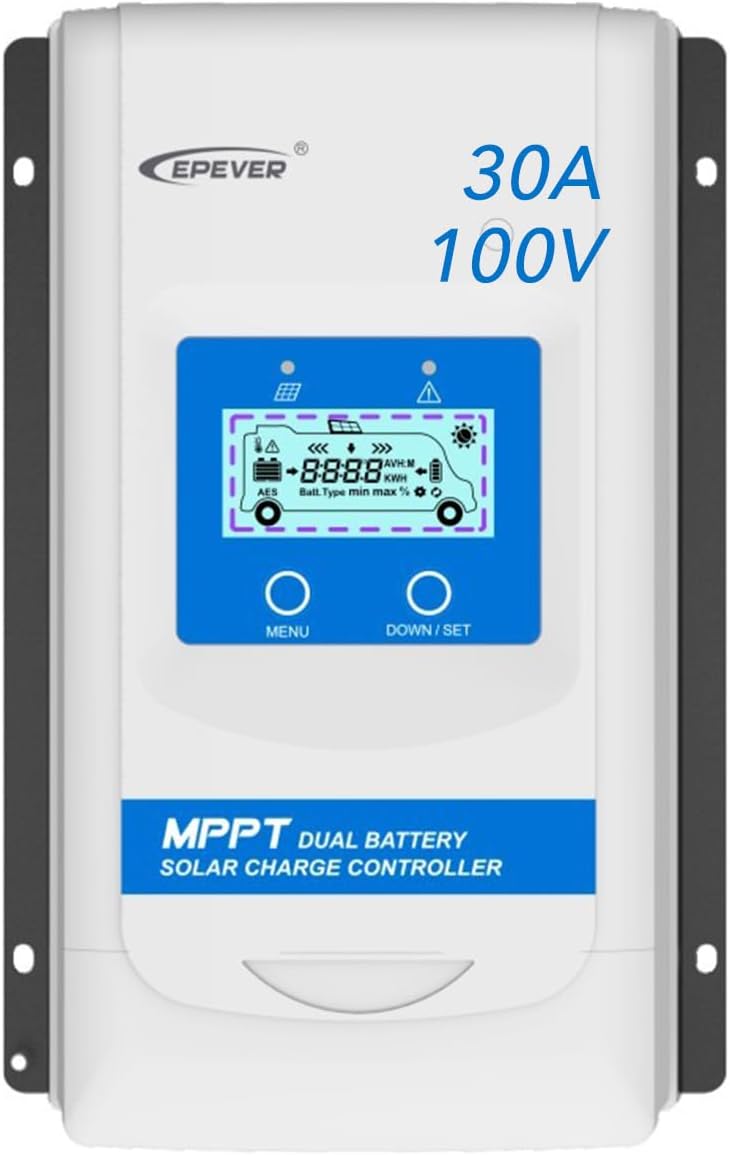 EPEVER® MPPT DuoRacer 30A Laderegler solar charge controller DR3210N für 2 Batterien, 12V/24V auto w