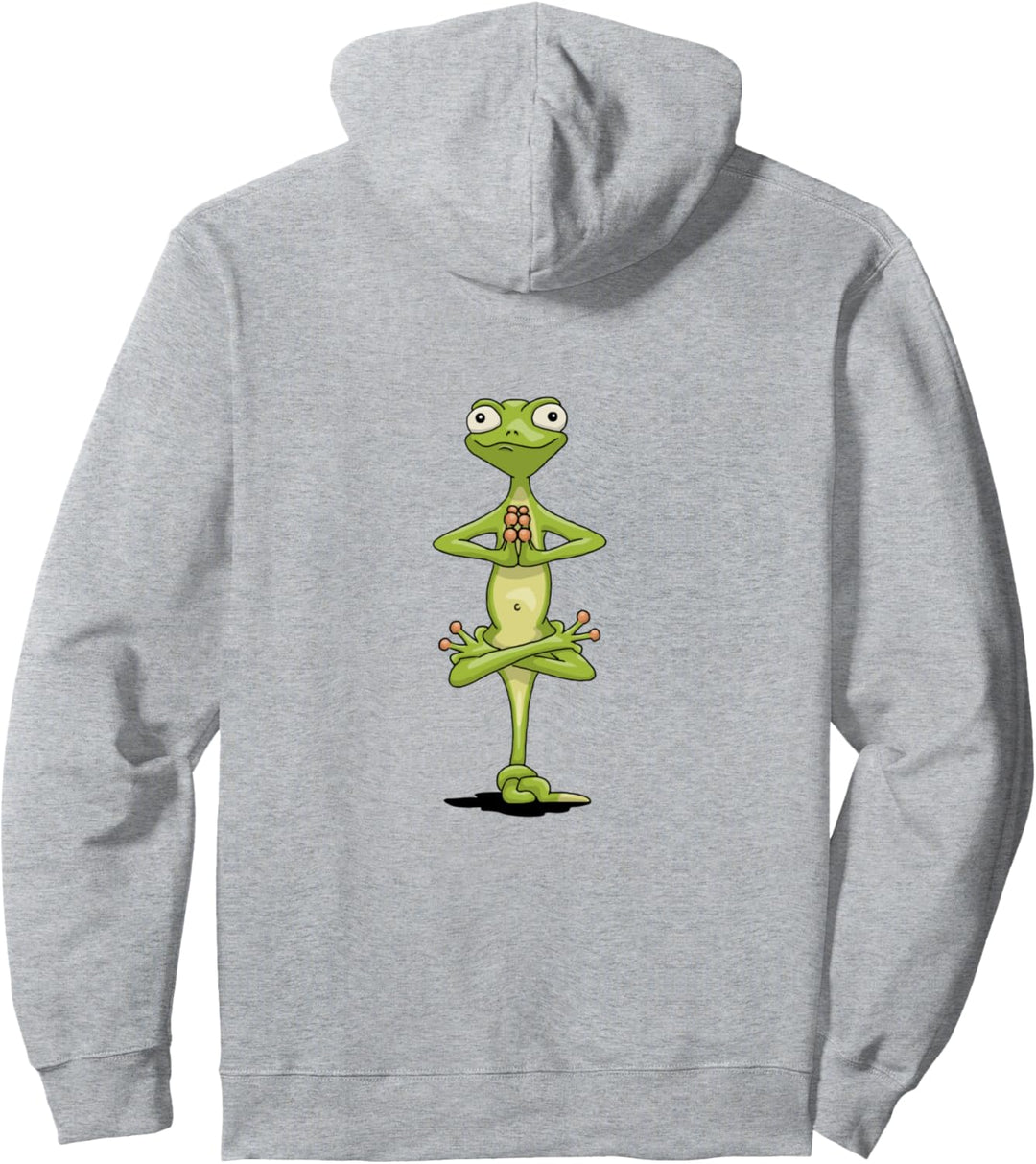 Lustig meditierender Zen Gecko Yoga Frosch Pullover Hoodie
