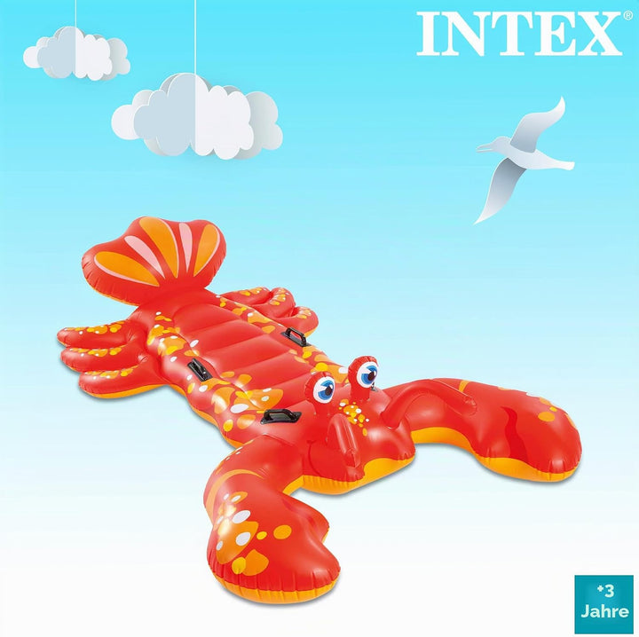 Intex 57528NP - Aufblasbares Reittier Hummer, Vinyl, Rot, 213x137 cm, Rot