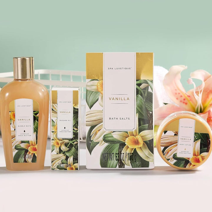 Bade Geschenkset für Frauen, SPA LUXETIQUE 15 tlg. Vanilleduft Bad Set Geburtstagsgeschenk für Damen