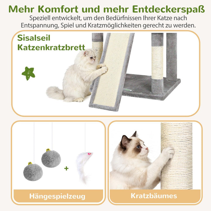 Globlazer S69B Kratzbaum XL Stabil Hoch 180 cm für Grosse Main Coon Katzen | Katzenbaum grosse katze