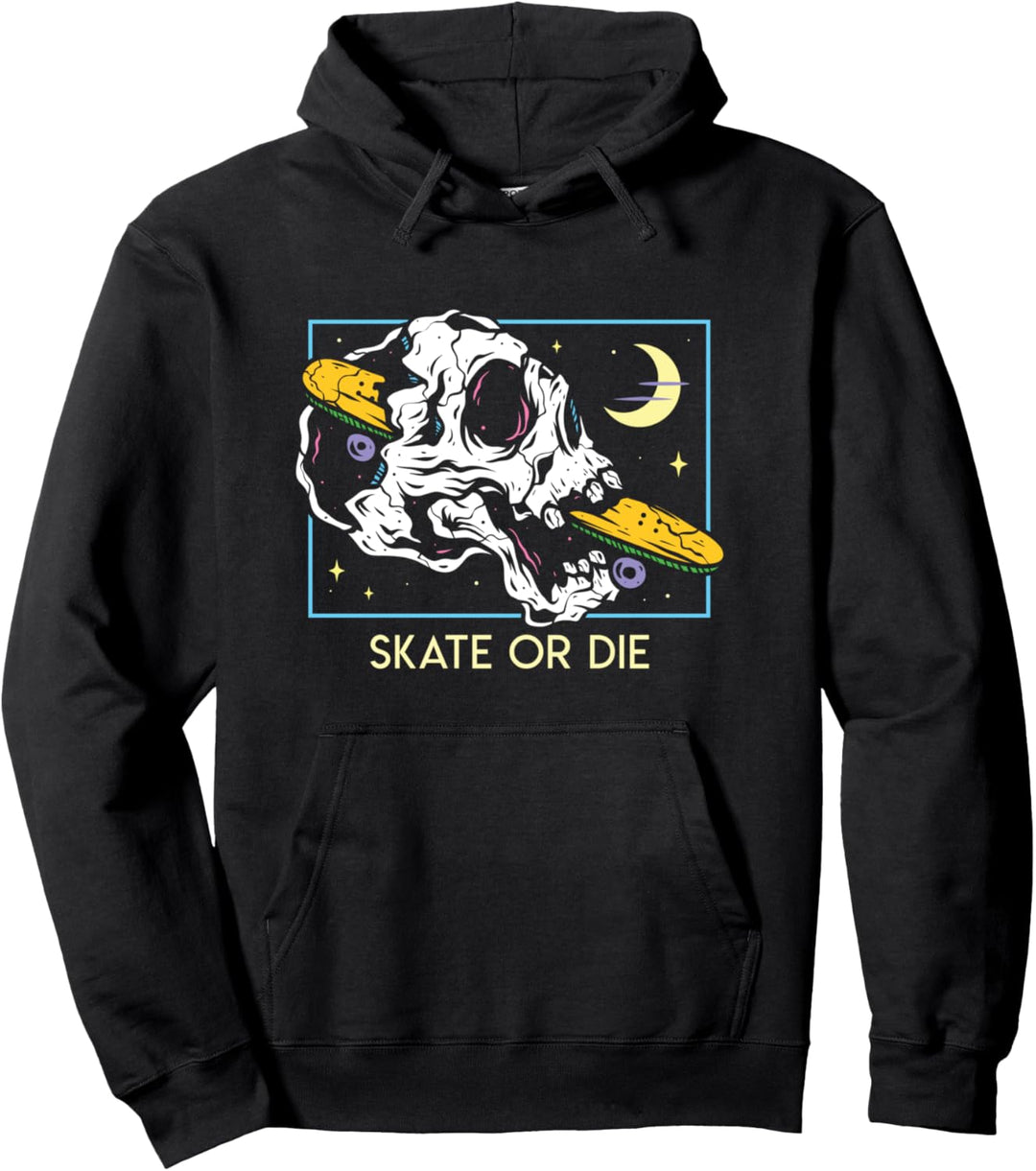 Skateboard Totenkopf Skateboarding Retro Skateboardfahren Pullover Hoodie