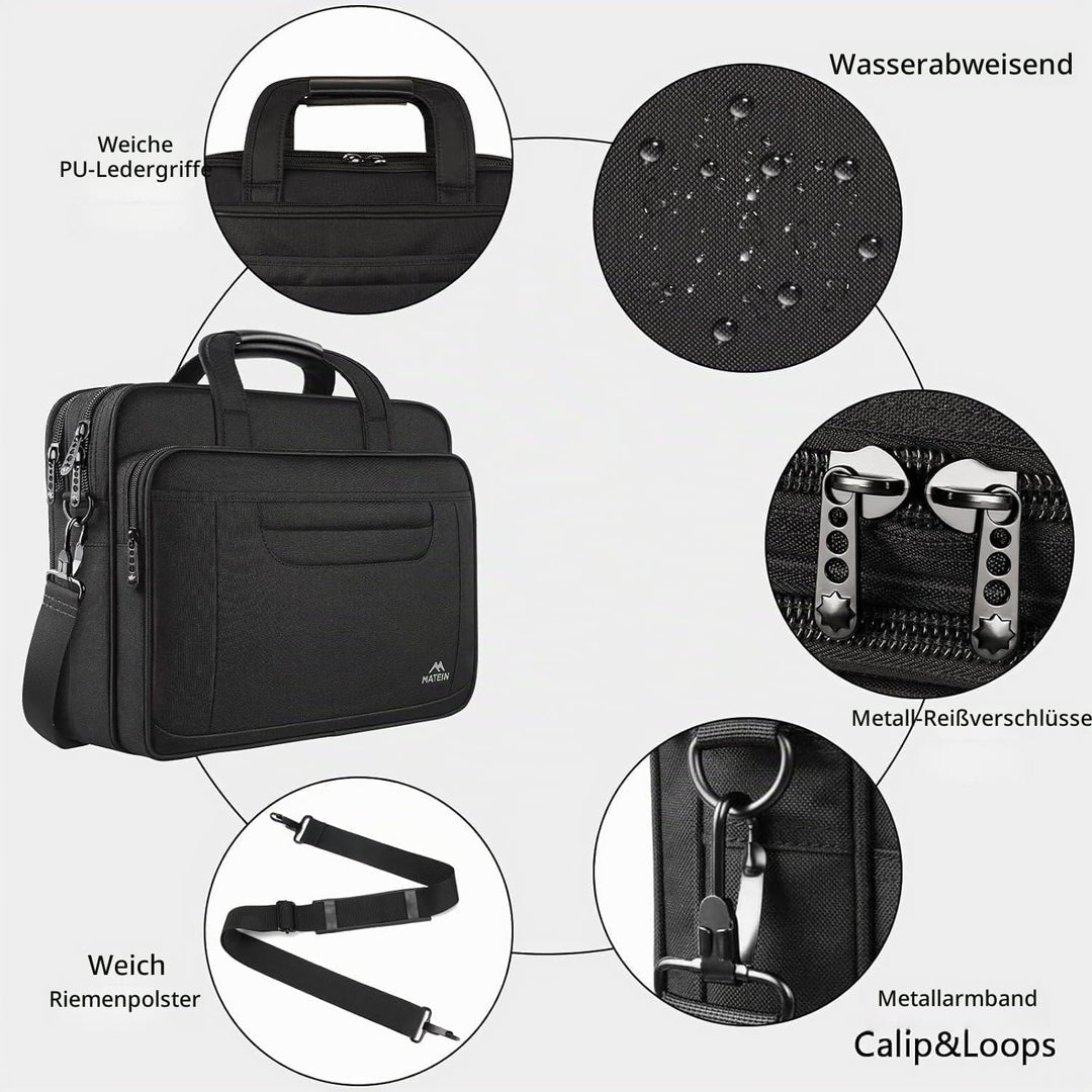 MATEIN Laptoptasche 17,3 Zoll, Gross Laptop Tasche 17 Zoll Aktentasche Herren Wasserdicht Arbeitstas