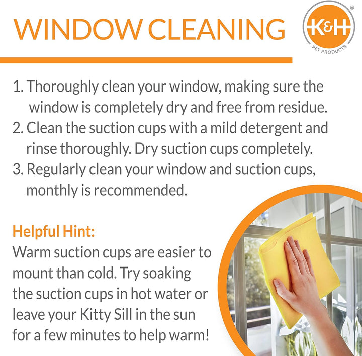 K&H 779091 EZ Easy Window Mount Kitty Sill, am Fenster zu befestigendes Katzenbett mit Einer Ebene E