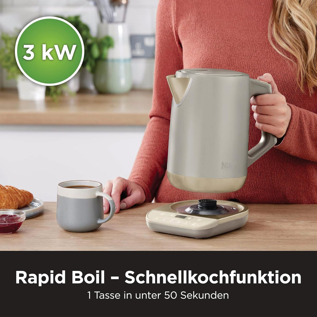 Ninja Perfect Temperature Wasserkocher, 1,7 l, Schnellkochfunktion, 6 Temperaturstufen, Warmhaltefun