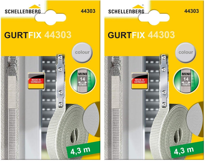 Schellenberg 44303 Grau Gurtfix Reparatursatz der Gurt-Rollladen Breite 14 mm (Packung mit 2) Grau M