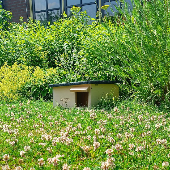 Dokkodo Igelhaus wetterfest aus Holz – Igelhotel & Winterquartier mit Labyrinth-Eingang – Sicherer U