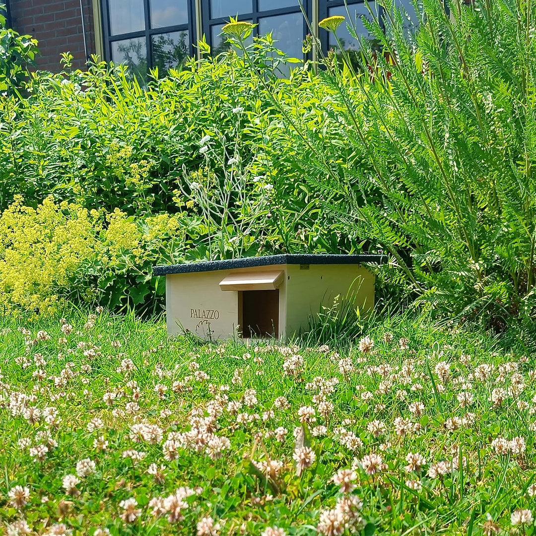 Dokkodo Igelhaus wetterfest aus Holz – Igelhotel & Winterquartier mit Labyrinth-Eingang – Sicherer U