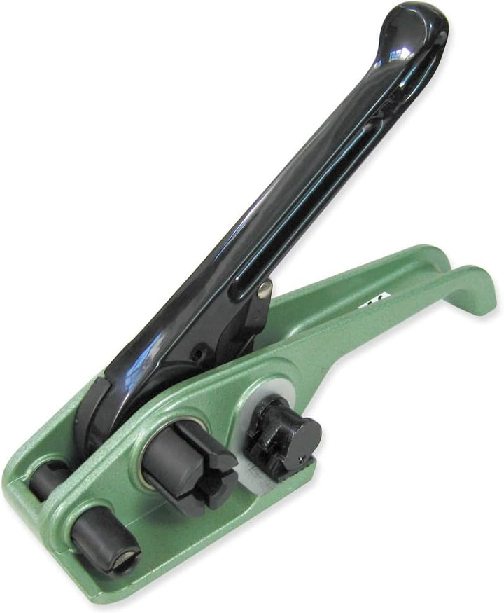 Gewebtes Umreifungsset 25 mm mit Abrollwagen, Spanngerät, Umreifungsband und Metallklemmen