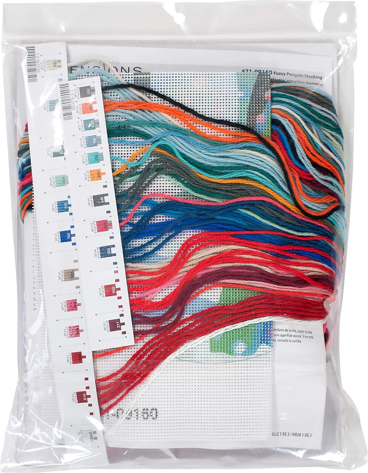 Dimensions 71-09160 Fuzzy Nadelspitze DIY Weihnachtsstrumpf, 12 Netzleinen, 40,6 cm lang, Leinwand,
