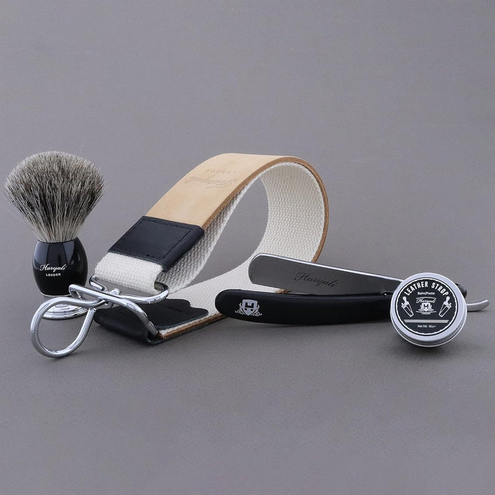Vintage Rasierset für Herren von Haryali London (Gerader Schnitt Hals Rasierklingen, Dachshaar Rasie