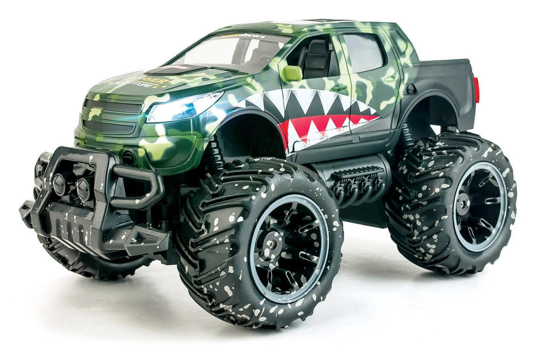 NincoRacers - Monster Truck Fernbedienung Mit Lichtern 2.4GHz schwarz Masse: 30cm x 19cm x 16cm grün