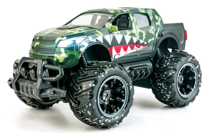 NincoRacers - Monster Truck Fernbedienung Mit Lichtern 2.4GHz schwarz Masse: 30cm x 19cm x 16cm grün
