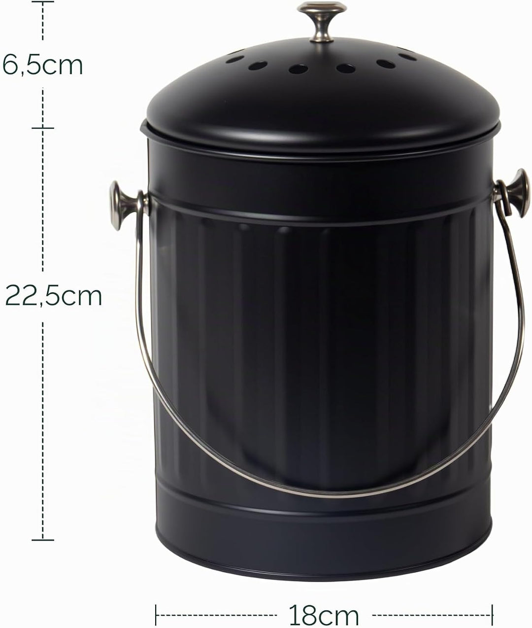 GREELUE Biomülleimer Küche 5,5L mit Deckel &amp; Sieb, Geruchsdicht | Spülmaschinenfest, Bioabfallbehält