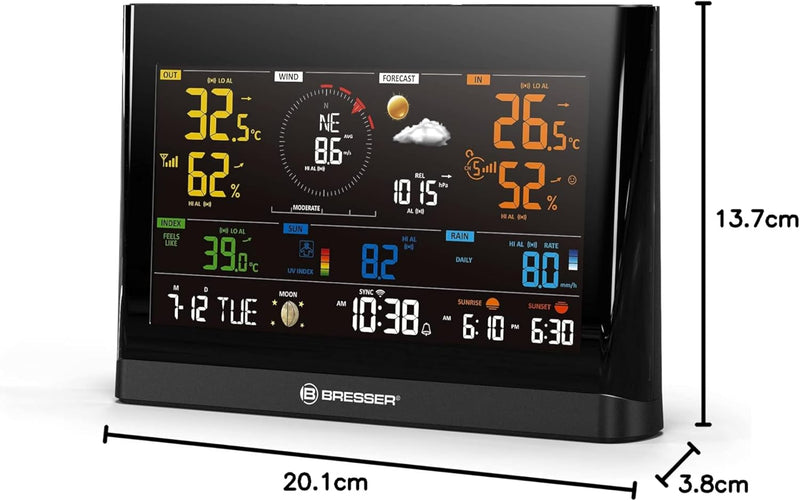 Bresser zusätzliche Basisstation für 7003300 WLAN Comfort Wettercenter Funk Wetterstation mit Farbdi