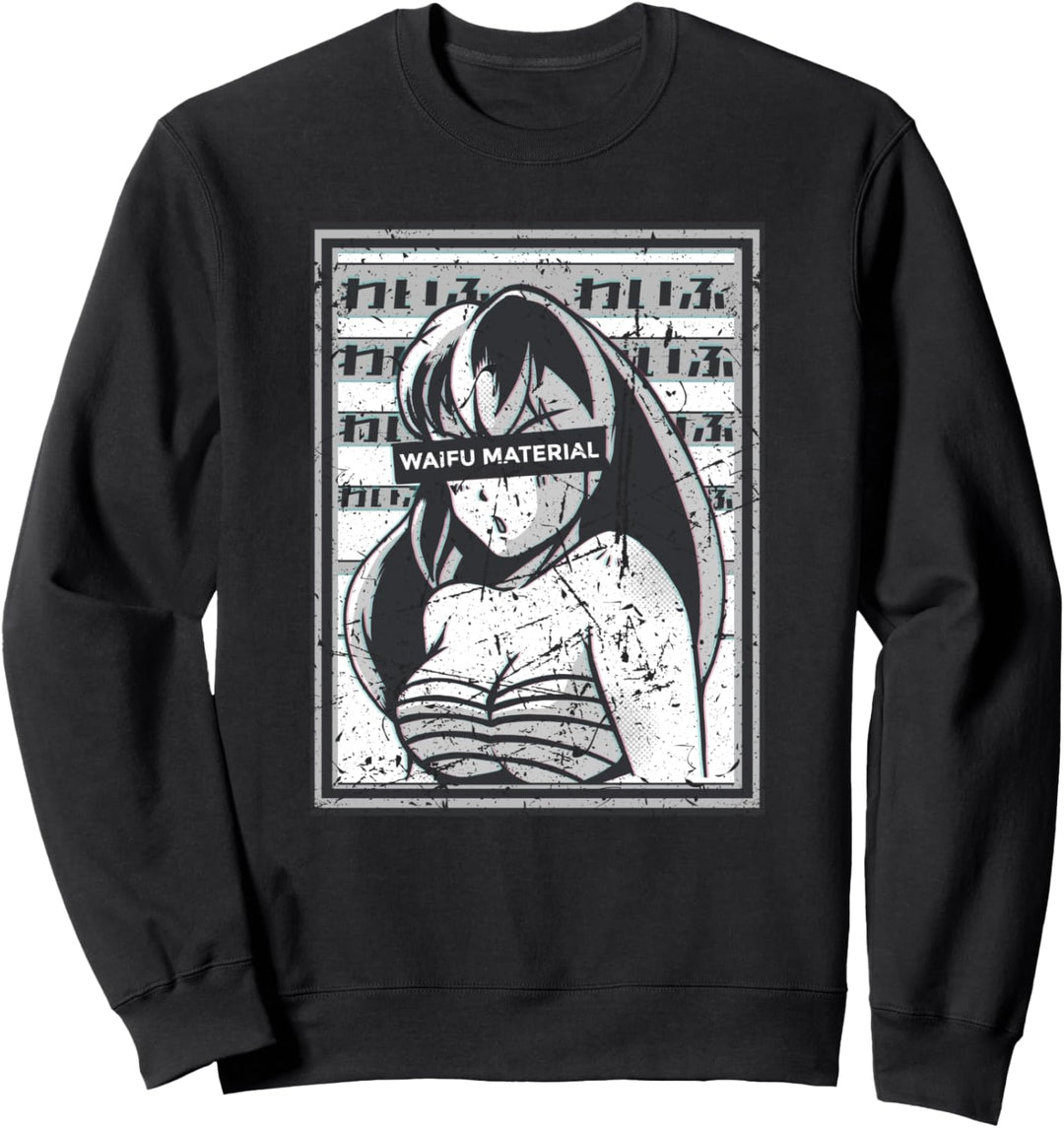 Waifu Material Anime Teen Girl Vintage Japanisch Waifu Sweatshirt