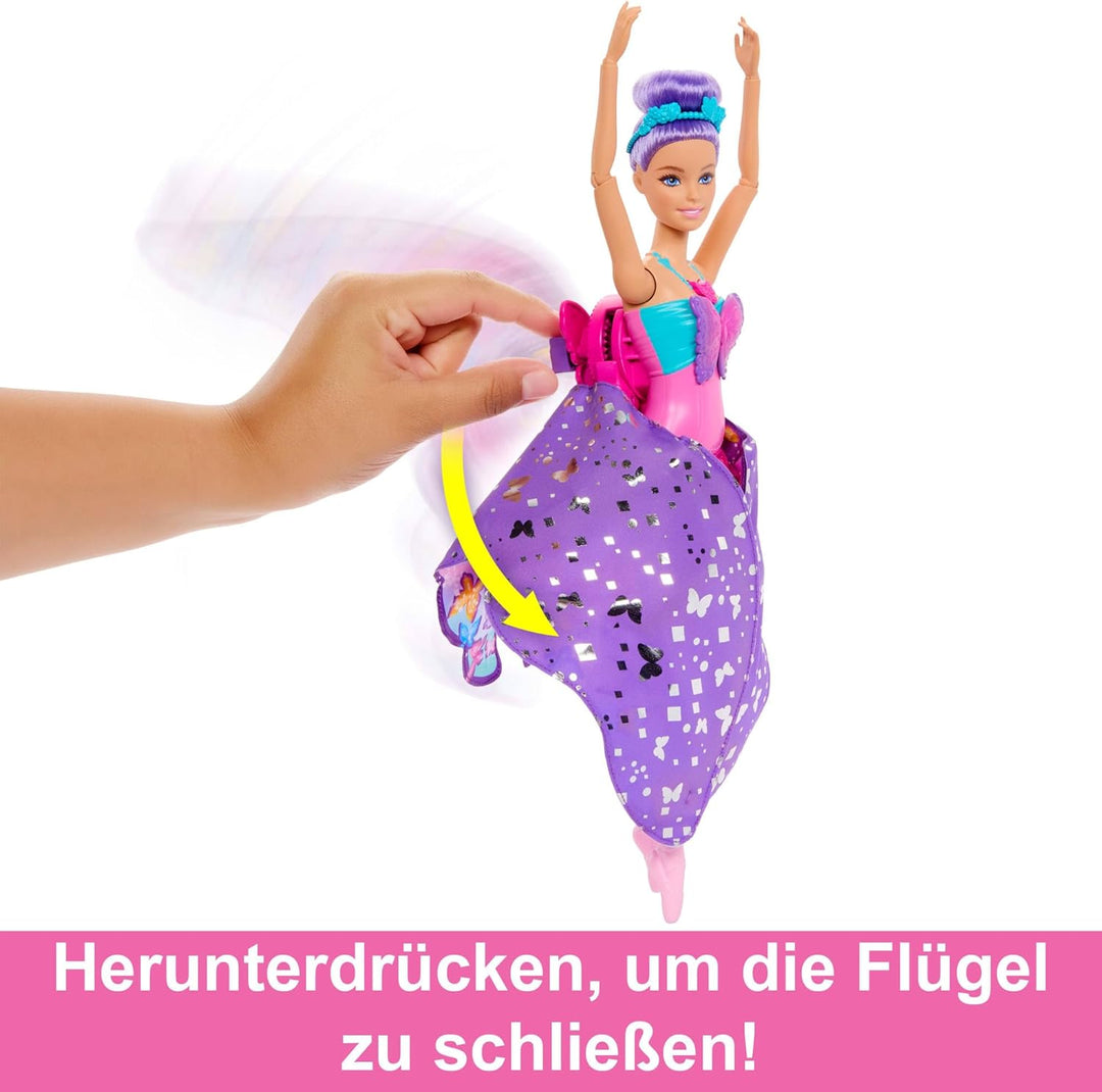 Barbie Tanz und Flatter Puppe mit 2-in-1-Verwandlung von der Tänzerin zum Schmetterling mit sich öff