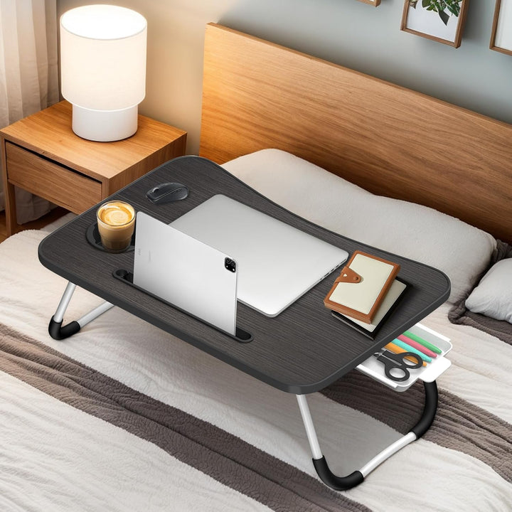 Klappbarer Laptop-Schreibtisch 60x40cm – Leichter, Multifunktionaler Bett Schreibtisch mit Kartensch