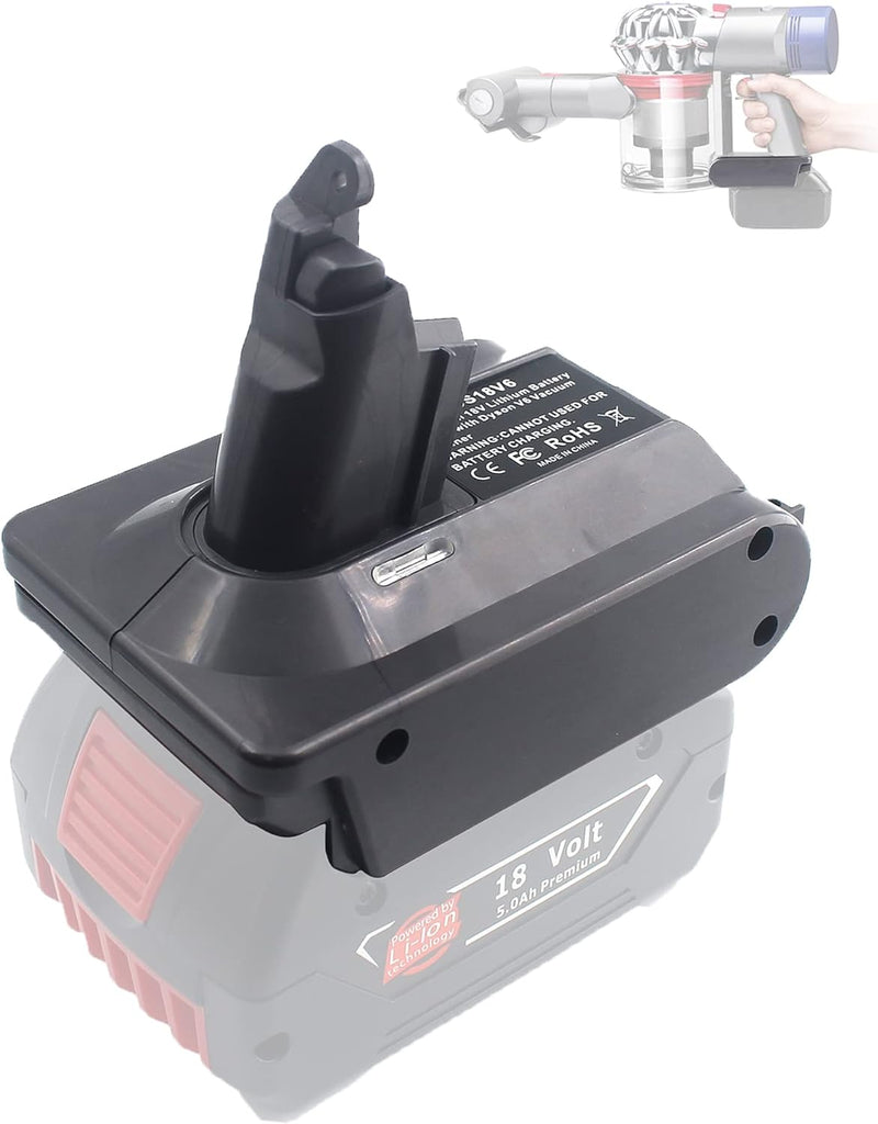 BTRUI für Dyson V6 Akku Adapter für Bosch 18V Lithium Akku, für Dyson V6 AbsoluteMotohead DC58 DC59