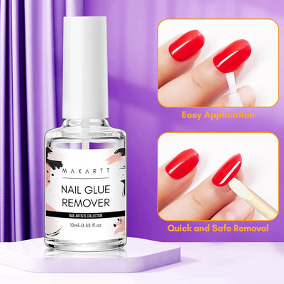 Makartt Nail Glue Set mit Nagelkleber Entferner und Dehydrator - Professionell für Nagelspitzen Fäls