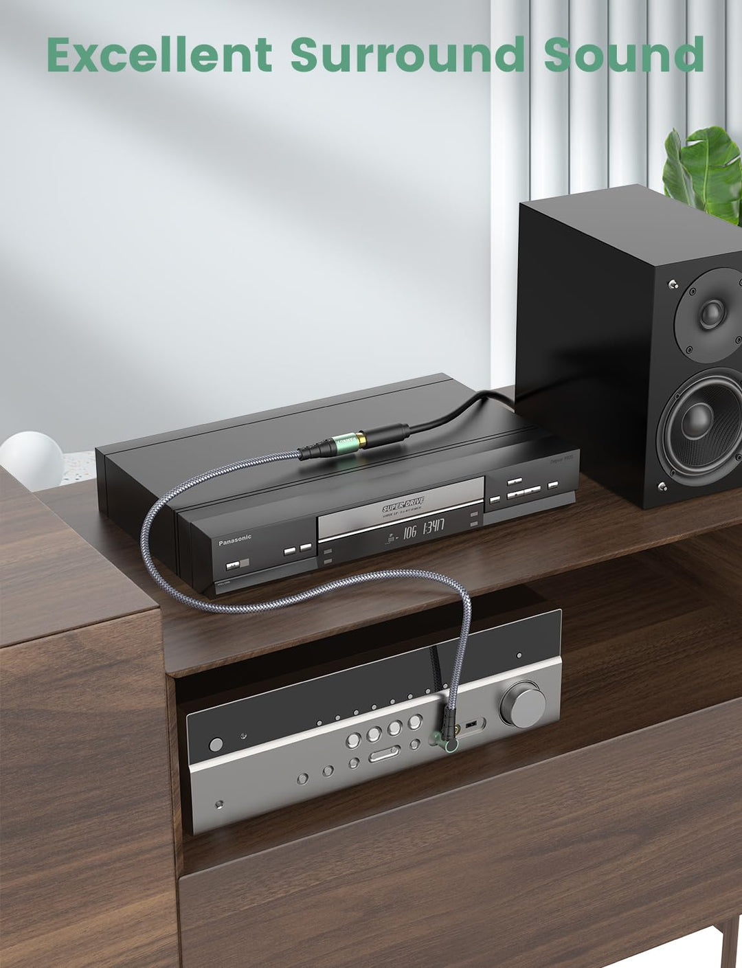 Cinch Verlängerung Kabel 2M, 90 Grad Gewinkelt Cinch Audiokabel Stecker zu Buchse Stereo Subwoofer K