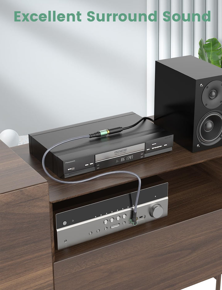 Cinch Verlängerung Kabel 2M, 90 Grad Gewinkelt Cinch Audiokabel Stecker zu Buchse Stereo Subwoofer K