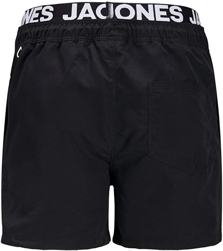 JACK &amp; JONES Herren Badehose Badeshort SPLICELOGO S M L XL XXL Schwarz Rot Orang L Black Beauty, L B