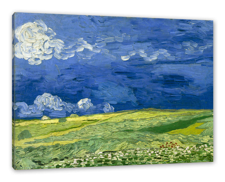 Vincent Van Gogh - Weizenfeld unter Gewitterwolken als Leinwandbild / Grösse: 100x70 cm / Wandbild /