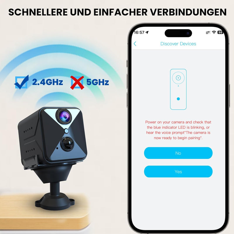 aidowocam Mini Kamera Full HD Kamera Überwachung Innen Überwachungskamera Live Übertragung Handy APP